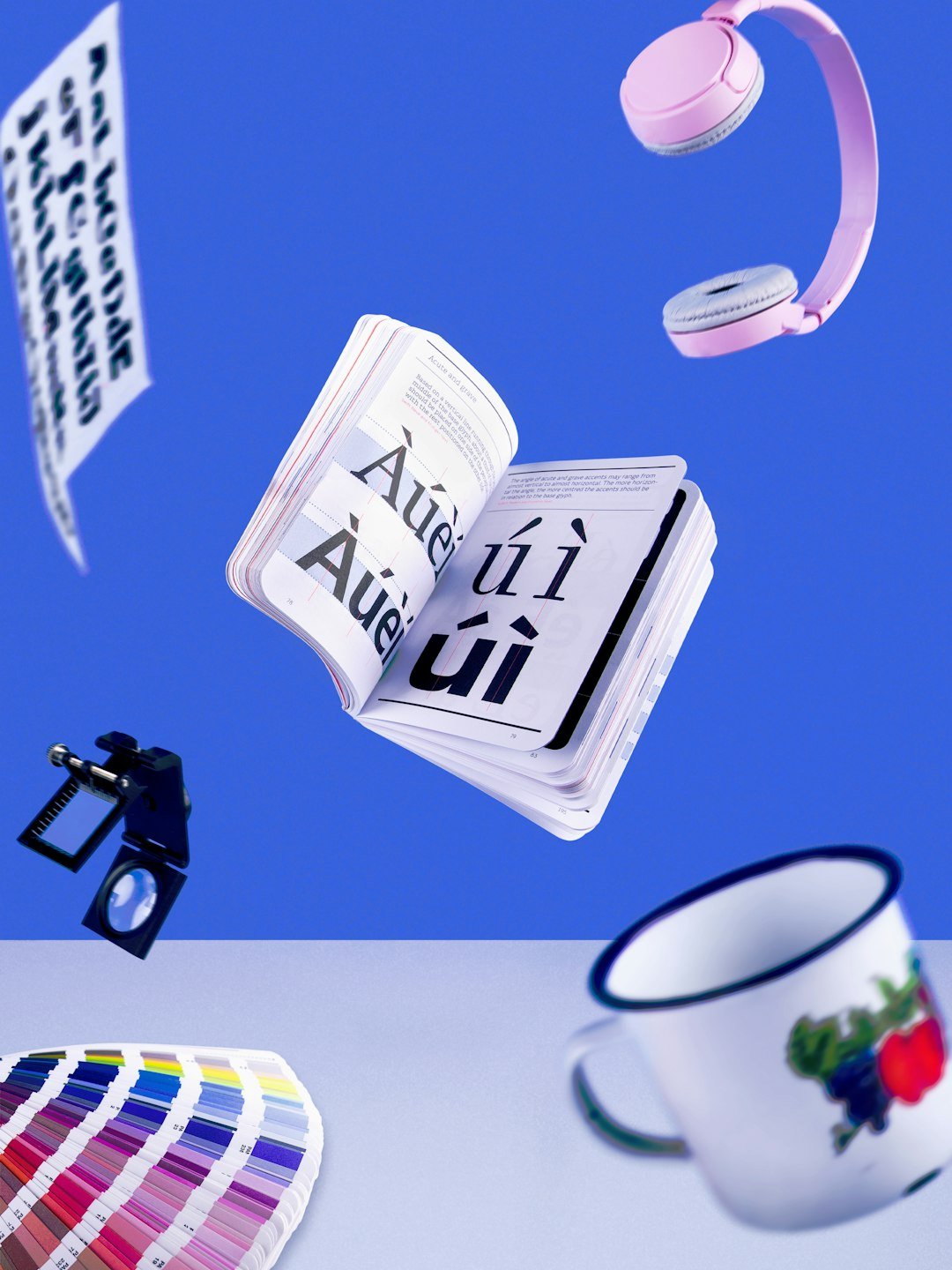 services-03 Levitating typography designer workspace